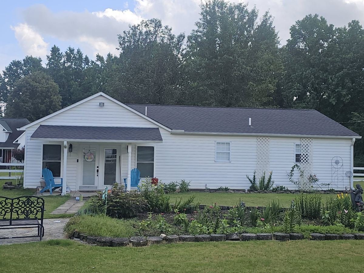 Completed roof replacement on a Dyersburg, TN home by Crawford Residential and Industrial Repair.