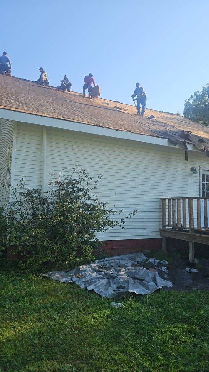 Roof replacement in progress on a Jackson, TN home.